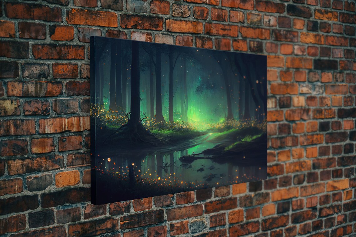 Fireflies Light Up A Mystical Fantasy Forest Art Print - Image 5