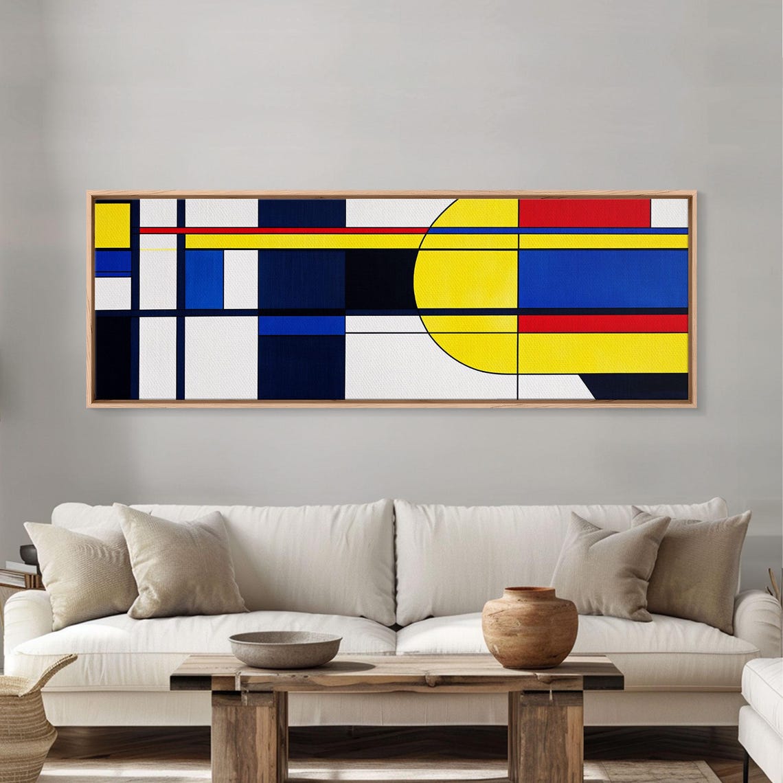 Bold Primary Color Geometric Grid Abstract Modern Art Wall Art Poster