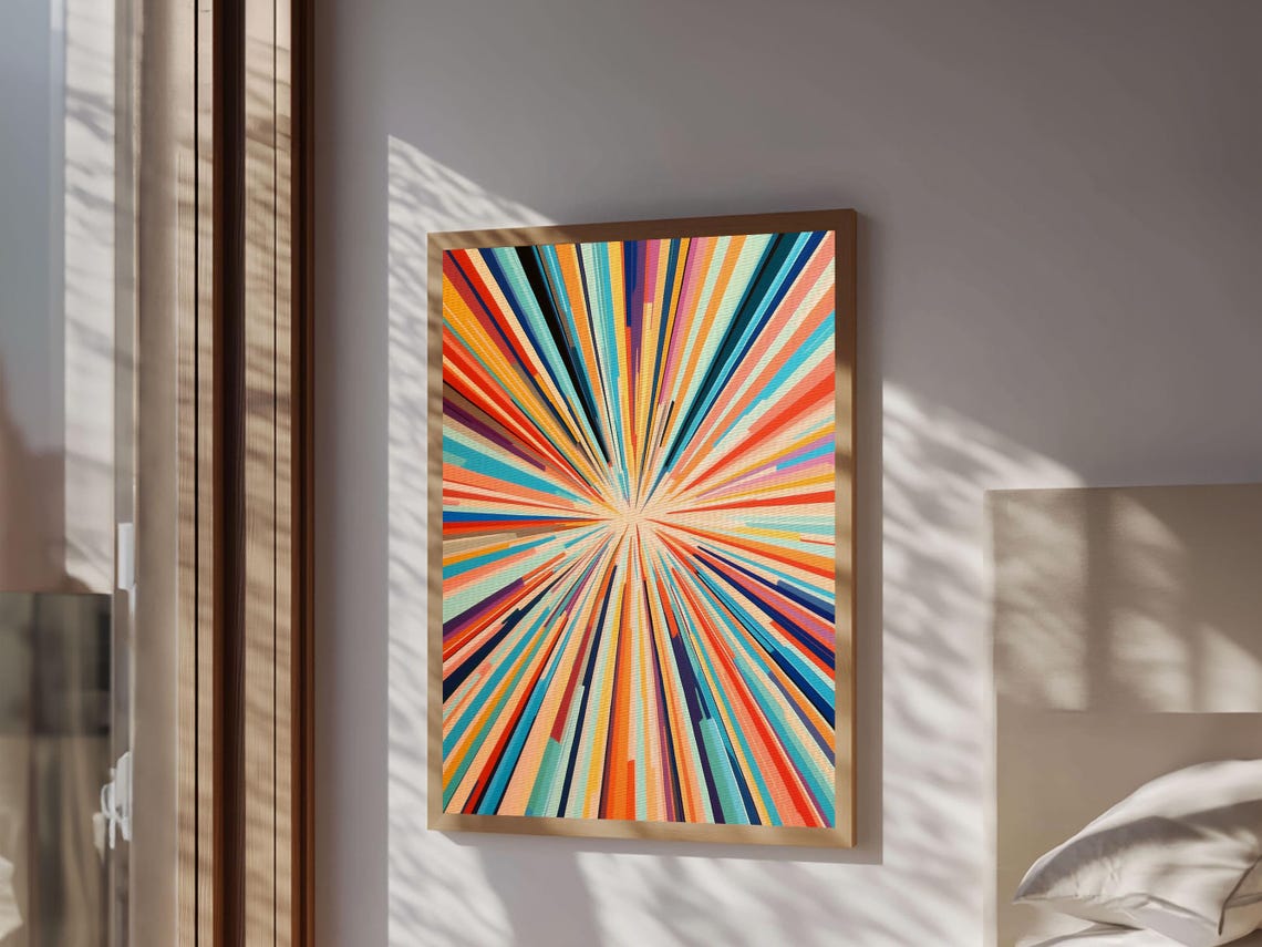 Colorful Sunburst Starburst Rays Abstract Modern Art Decor Poster - Image 6