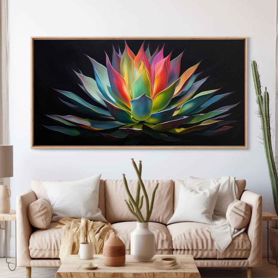 Rainbow Agave Art Print, Modern Southwest Decor - Image 3