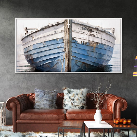 Old Wooden Ship Nautical Lakehouse Decor Art Print