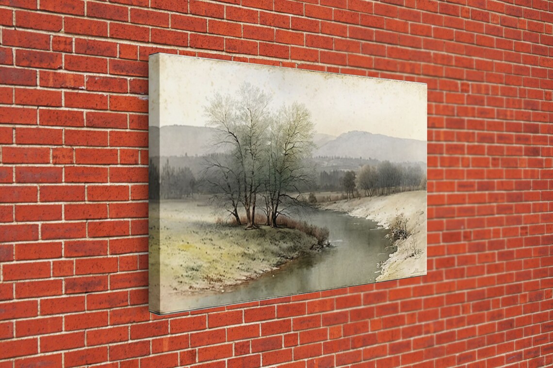 Rustic Vintage Landscape Art Print, Farmhouse Style - Image 2