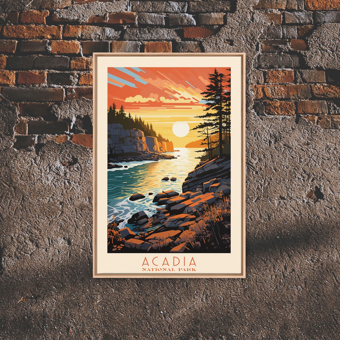 Acadia National Park Retro Travel Poster, State Park - Image 6