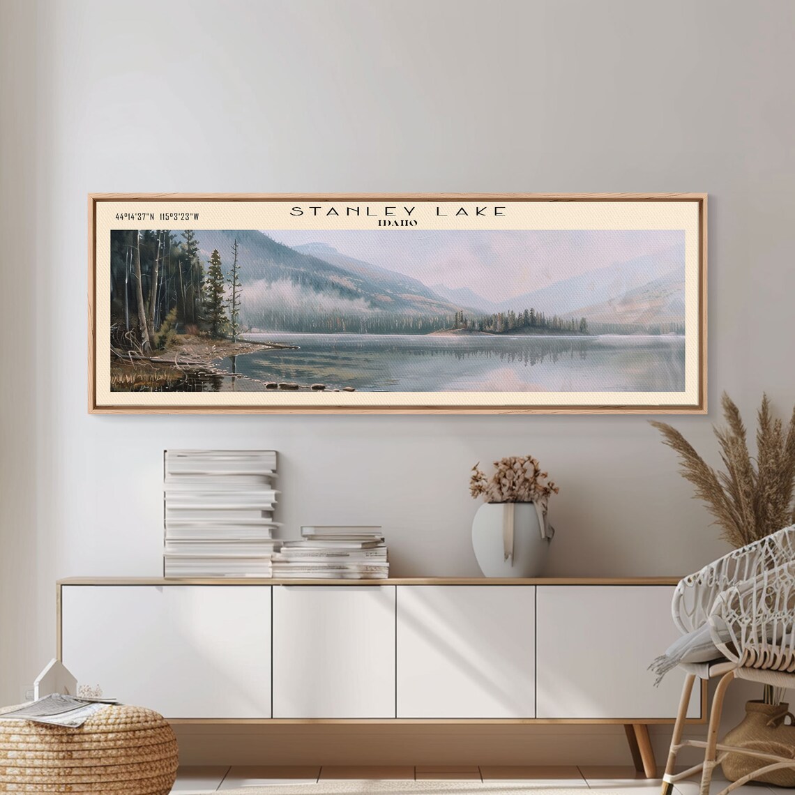 Stanley Lake Idaho Misty Alpine Lake Pine Mountain View Travel Poster - Image 4