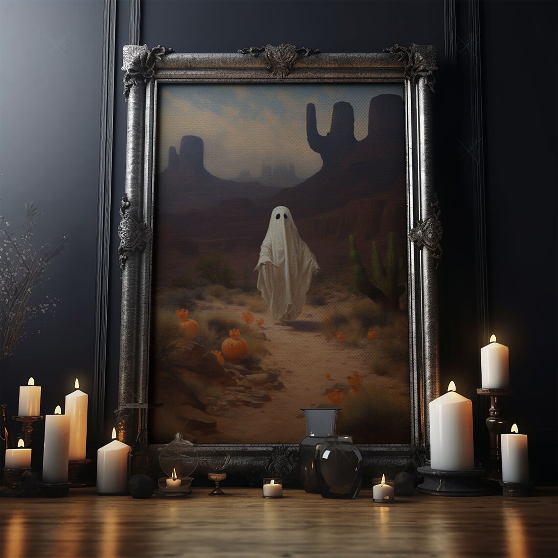Wild West Cowboy Ghost Halloween Western Art Print - Image 4