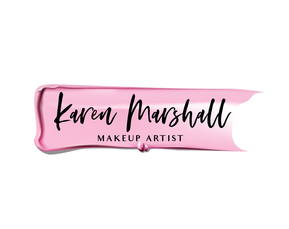 Pink Lipstick Swatch Logo, Beauty and Makeup Art Print