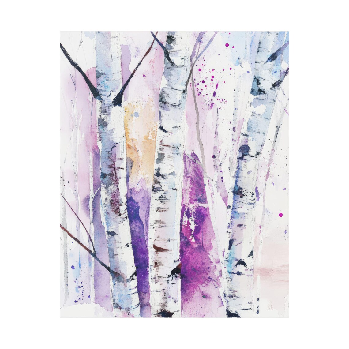 Birch Forest Watercolor Tree Artwork, Art Print - Image 5