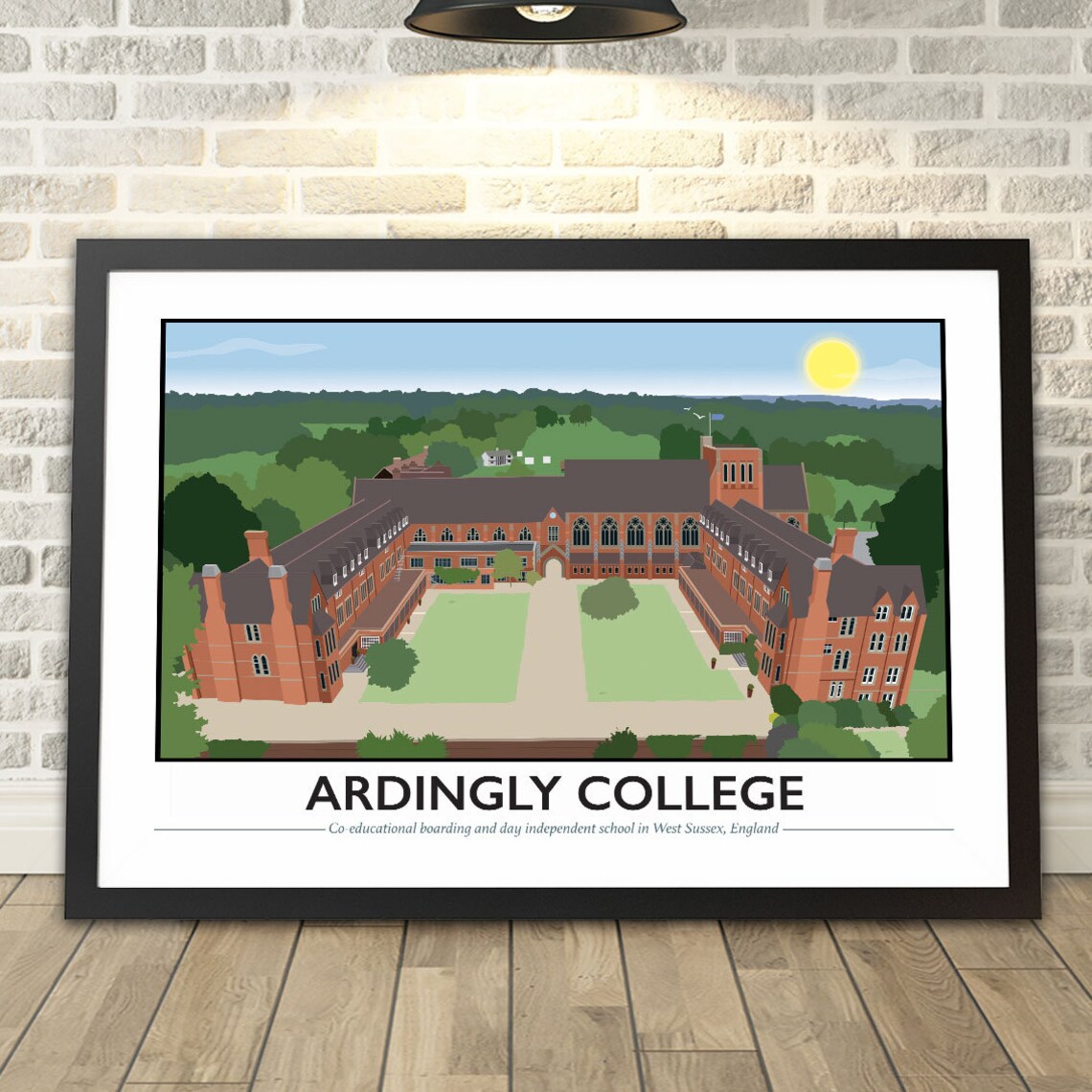 Ardingly College West Sussex England Historic School Building Travel Poster
