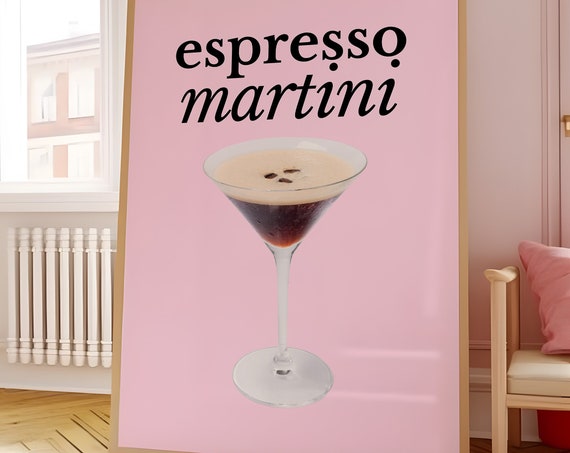 Espresso Martini Wall Art Print Retro Vintage Aesthetic Wall Art Print Wall Decor Kitchen Art Print Retro Kitchen Art Funky Kitchen Print