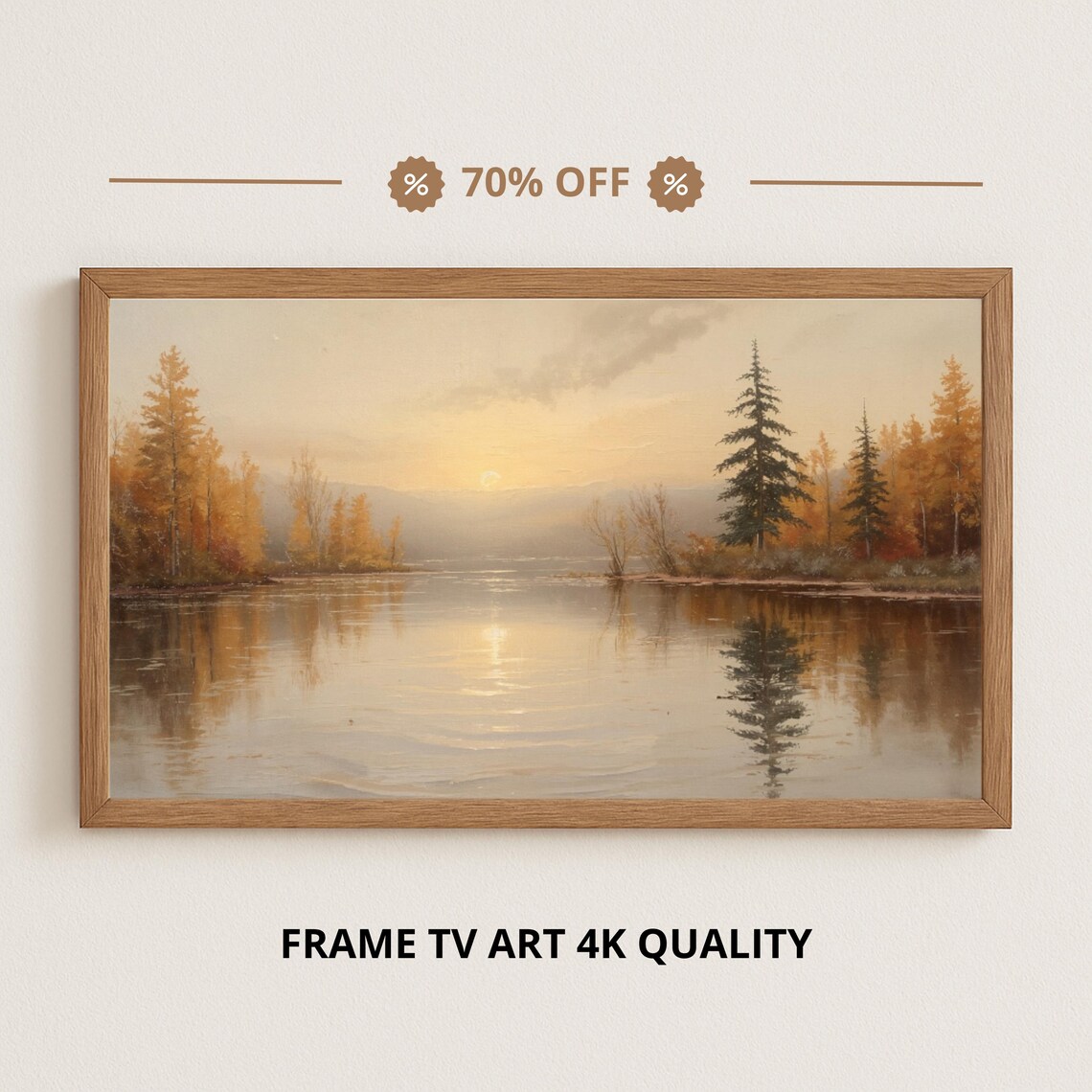 Samsung Frame Tv Art Autumn Reflections Tranquil Lake At Sunset