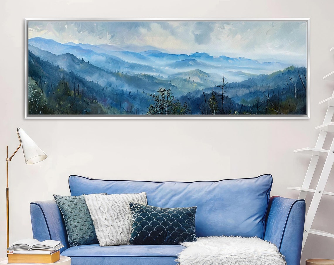 Great Smoky Mountains Misty Blue Ridges Panoramic Landscape Art Poster