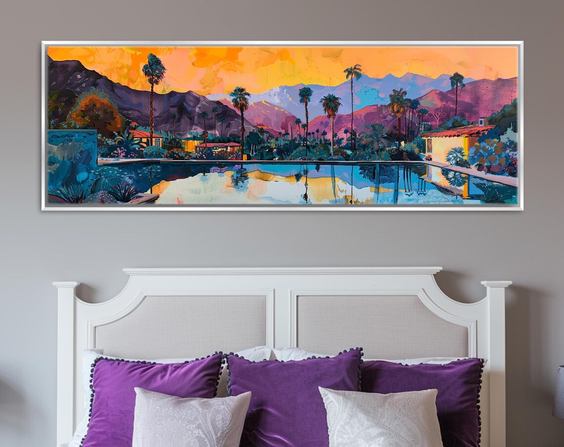 Panoramic Palm Springs Sunset Landscape Art Print