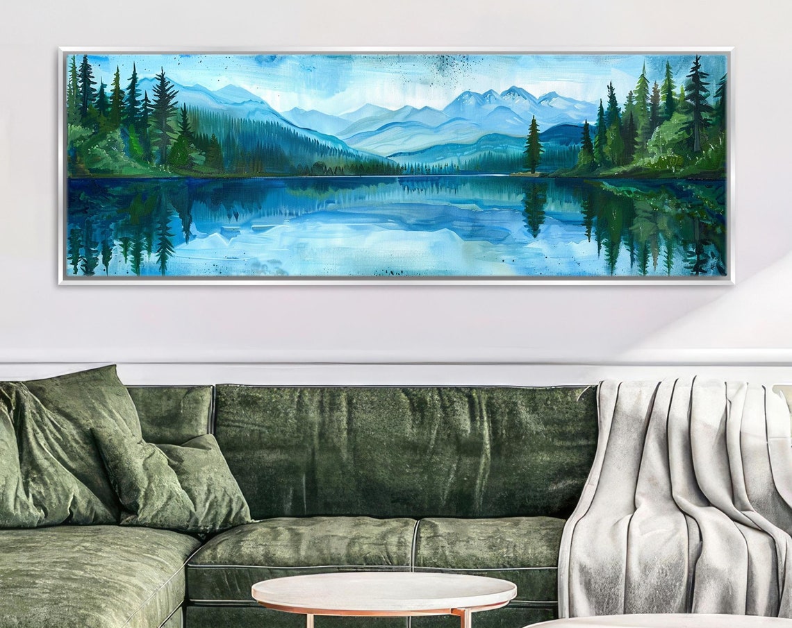 Pacific Northwest Landscape Panorama Framed Or Unframed Long Horizontal Gallery Wrapped Gicle Ready To Hang Extra Large Wall Art