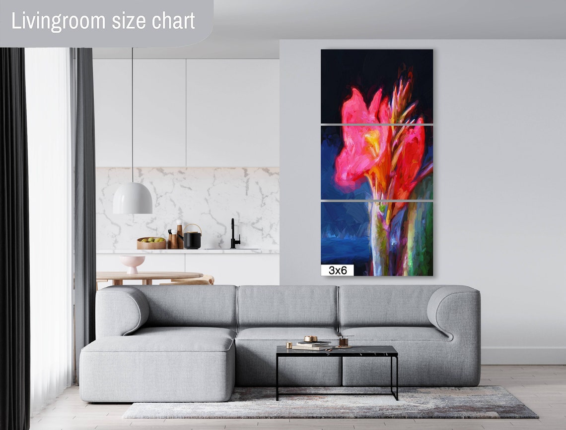 Painterly Pink Bloom On Midnight Blue Bold Floral Wall Art Poster - Image 3