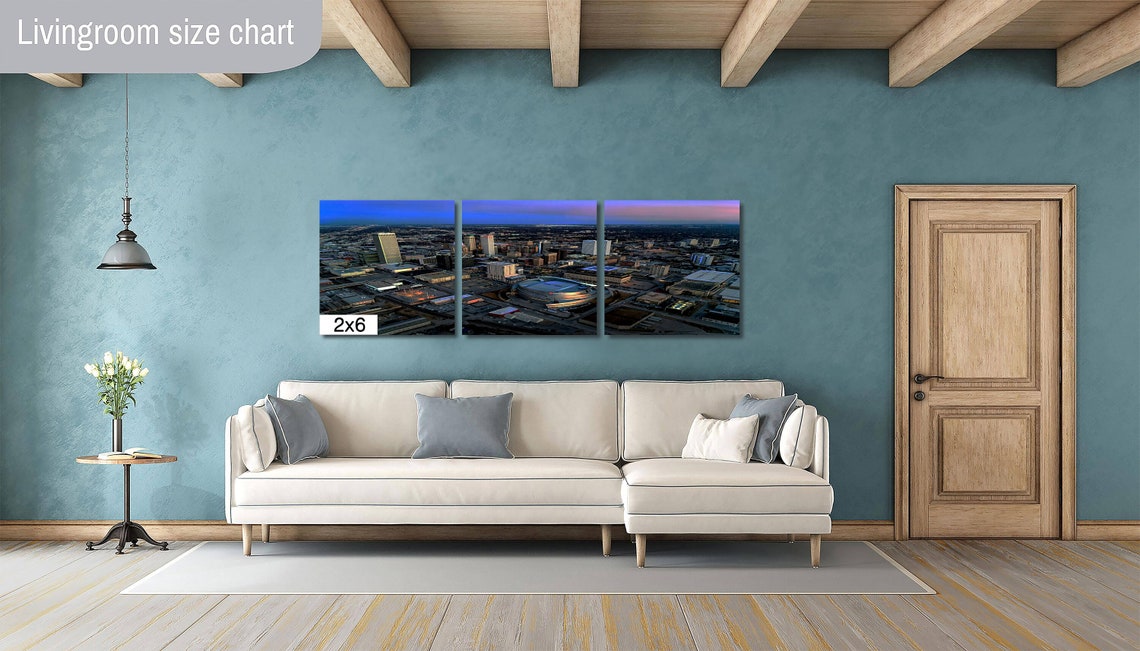 Tulsa Oklahoma Aerial Skyline Dusk BOK Center City View Poster - Image 3