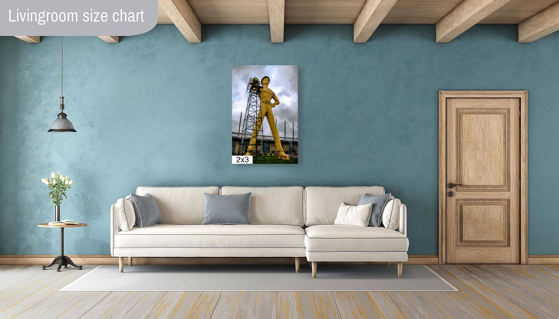 Tulsa Golden Driller Art Print, Tulsa Landmark - Image 4