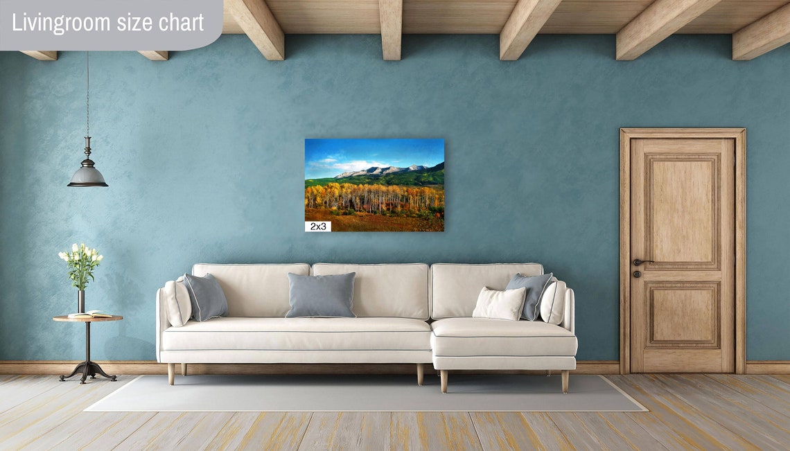 Golden Aspen Grove with Rocky Mountain Peak Blue Sky Fall Poster - Image 5