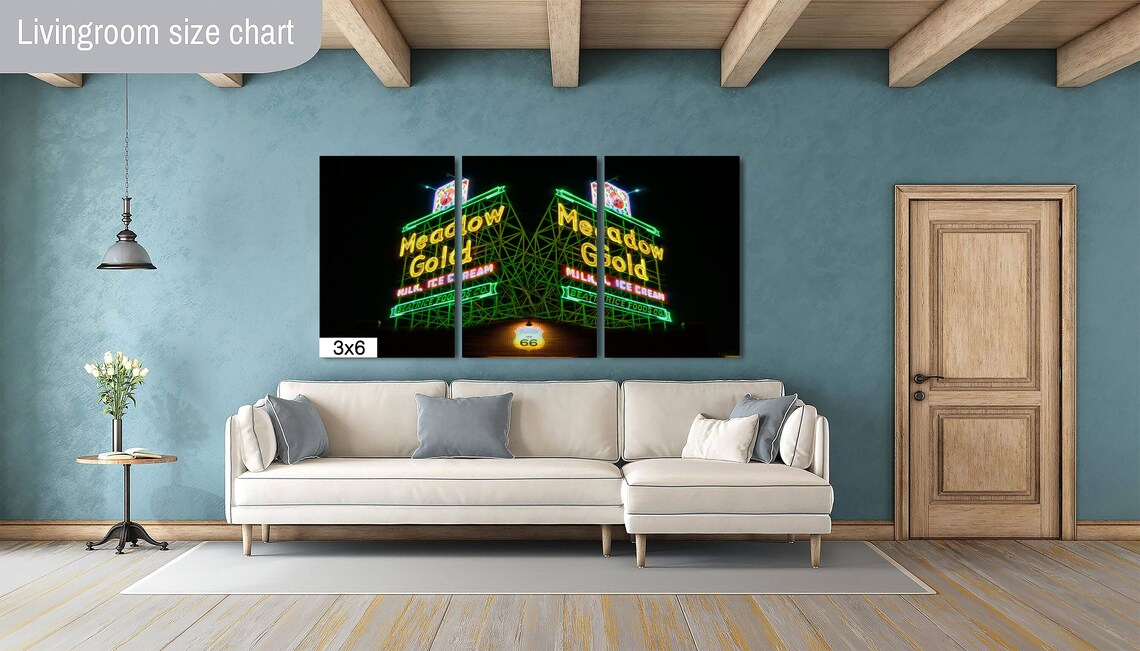 Tulsa Meadow Gold Sign, Route 66 Travel Poster - Image 2