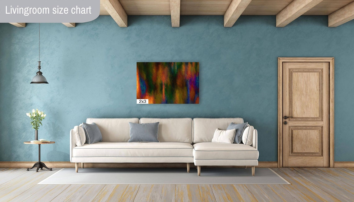 Abstract Warm Autumn Brushstrokes Impasto Textured Modern Art Poster - Image 4