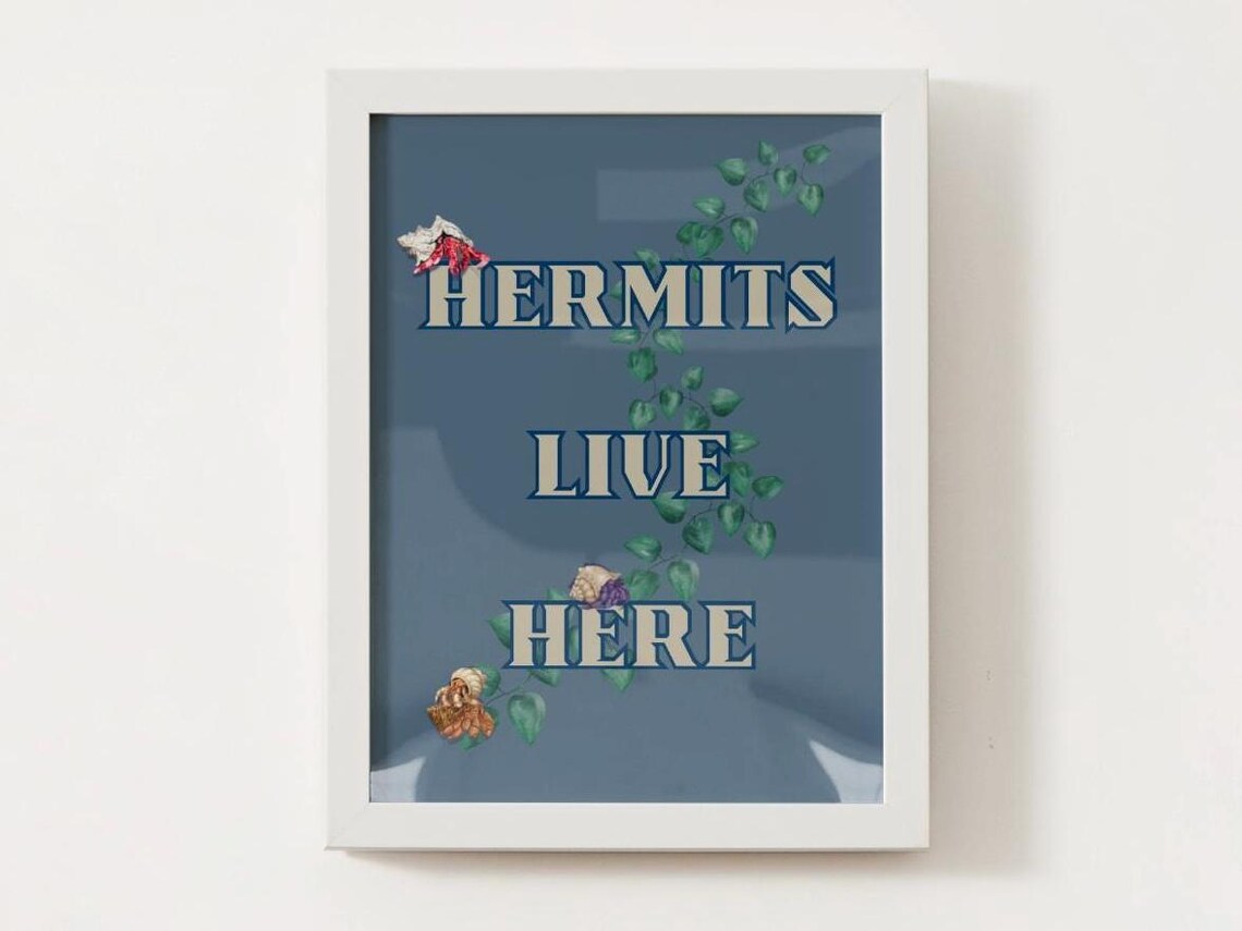 Hermit Crabs Live Here, Sea Life Art Print - Image 3