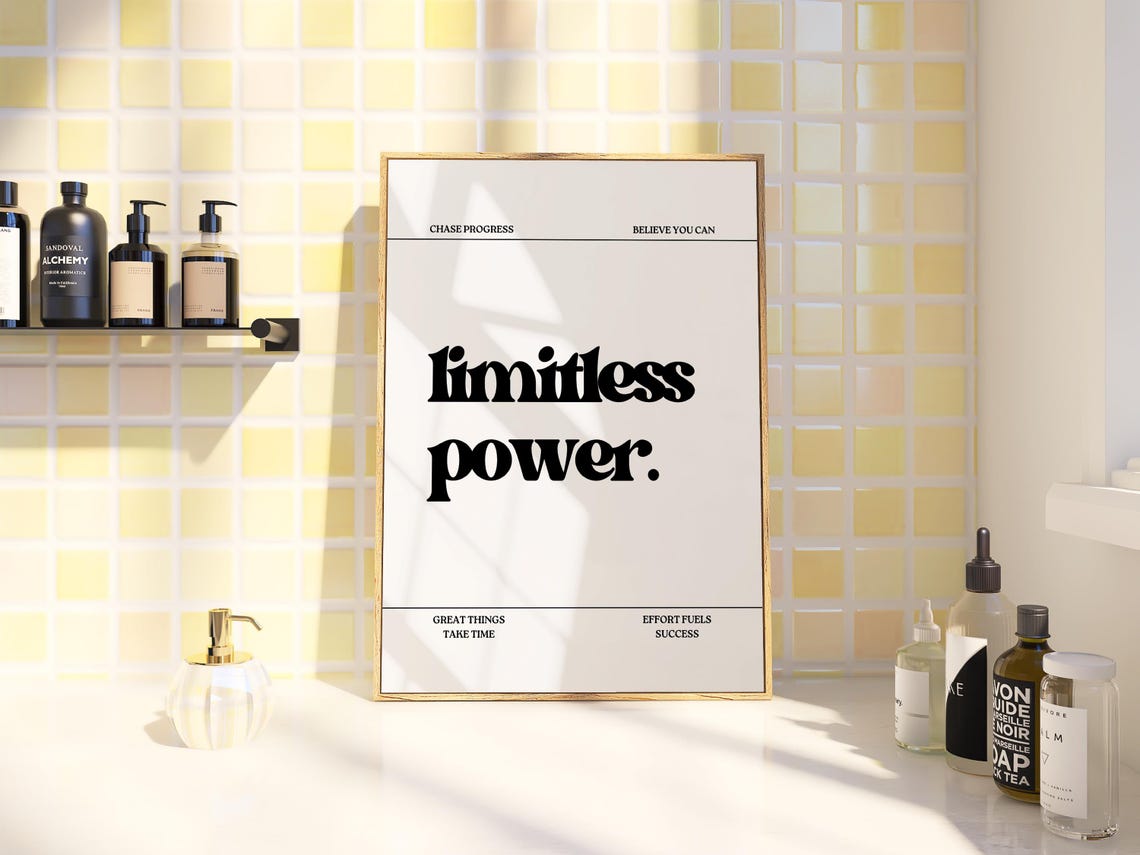 Limitless Power Bold Retro Typography Motivational Quote Poster - Image 2