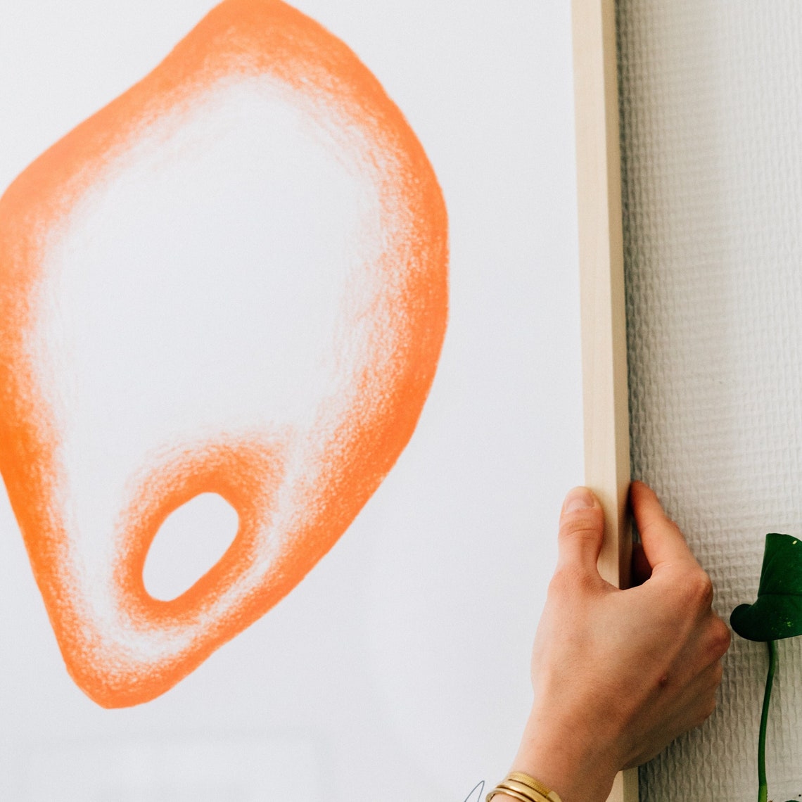 Peach Drop Soft Gradient Organic Minimalist Abstract Art Poster