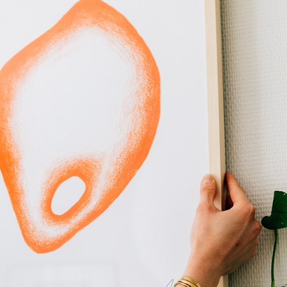 Art Poster Matisse Inspiration Abstract Painting By Marc Palmade Orange Abstract Art Art Print On Museum Quality Paper