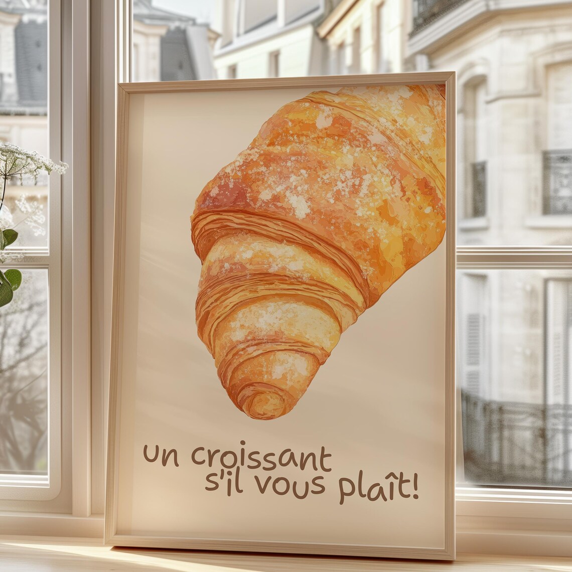 Un Croissant S'il Vous Plait French Bakery Watercolor Poster