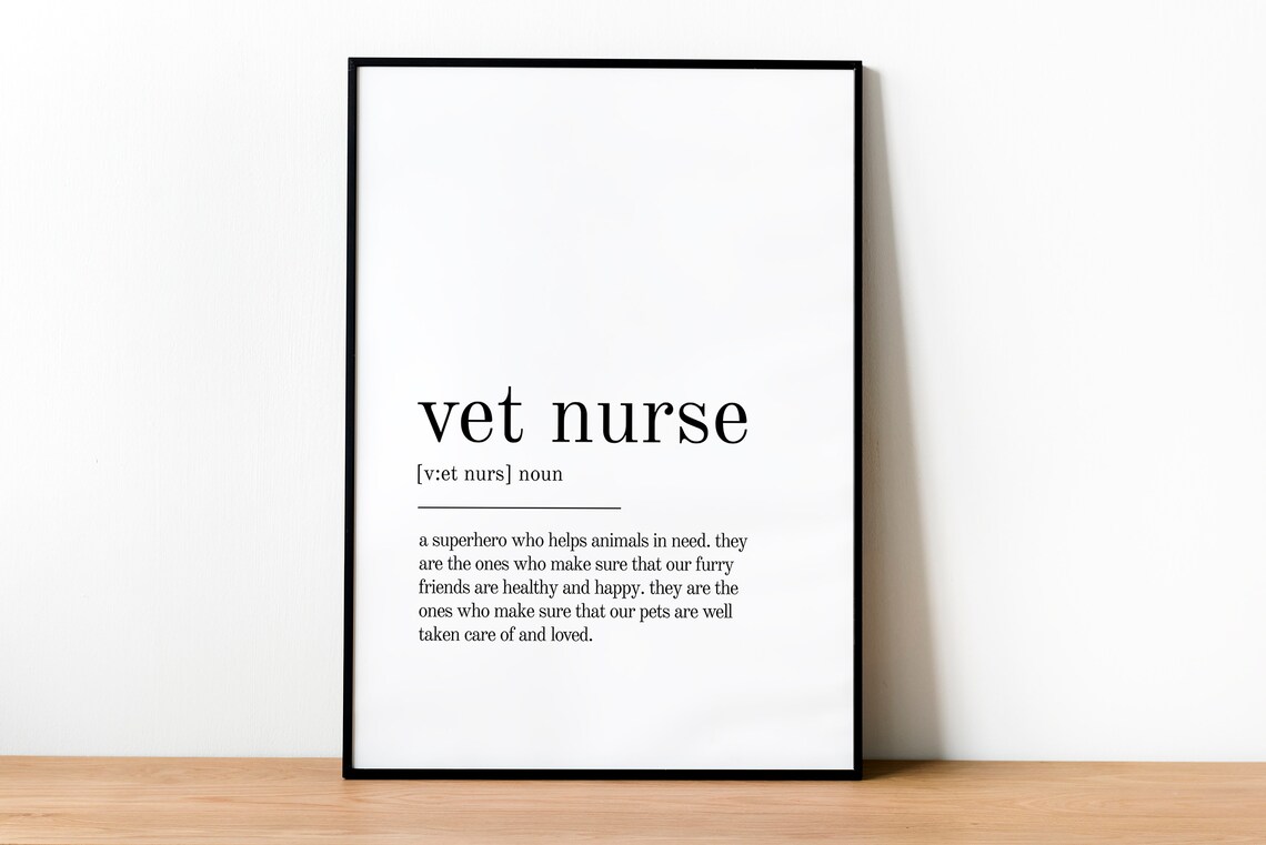 Vet Nurse Definition Print, Minimalist Quote Art - Image 2