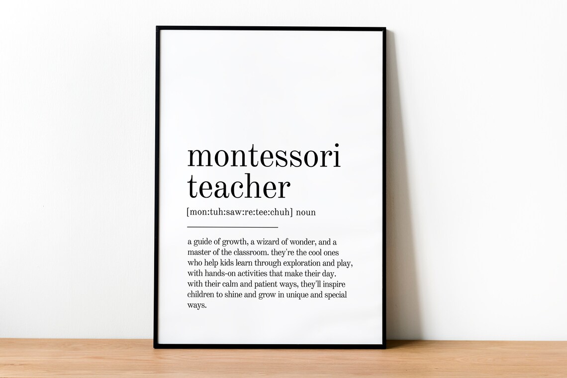 Montessori Teacher Definition Minimalist Quote Print - Image 2