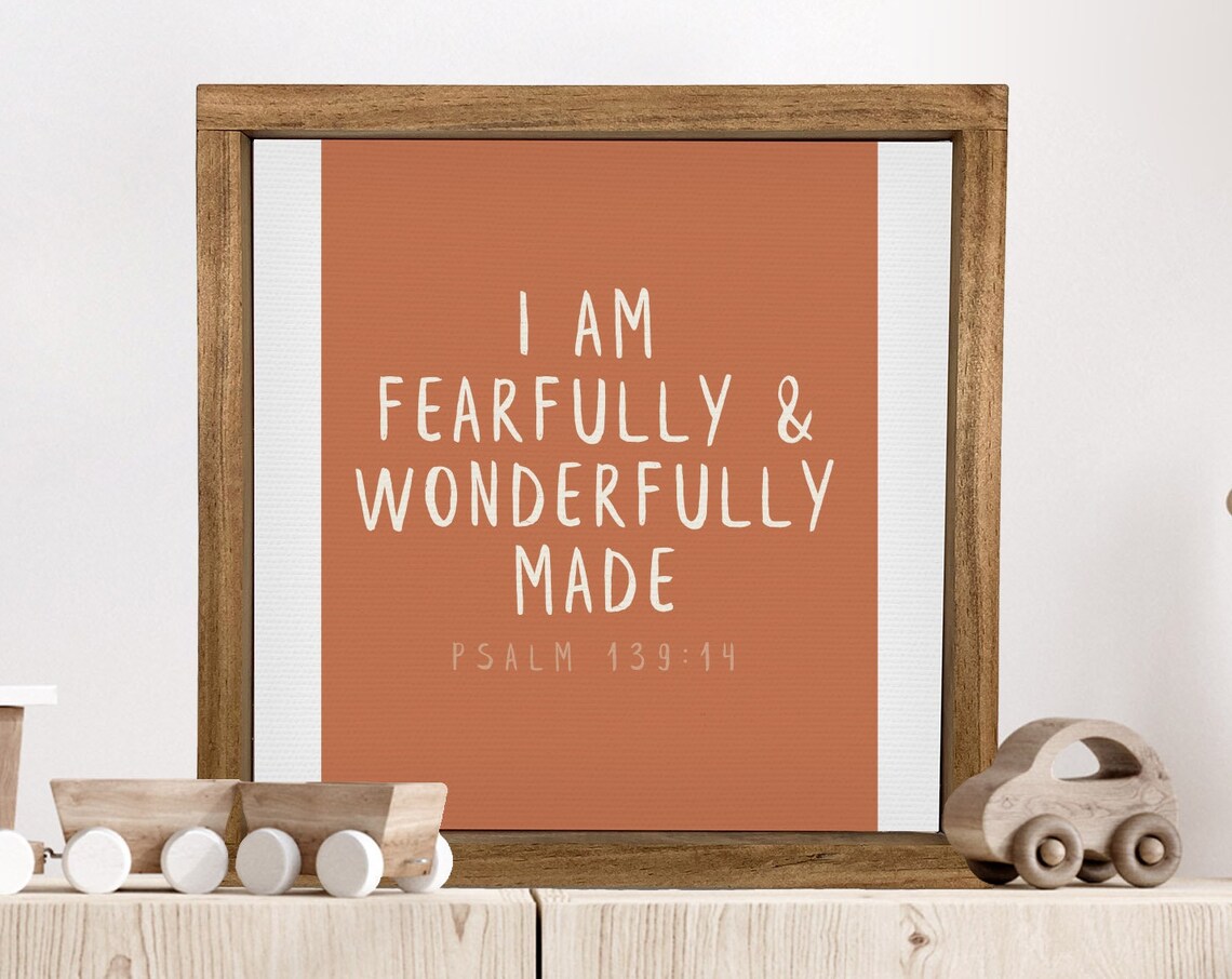 Fearfully Wonderfully Made Psalm 139:14 Boho Art Print