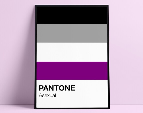 Asexual Pride Flag Pantone Style LGBTQ Identity Decor Poster