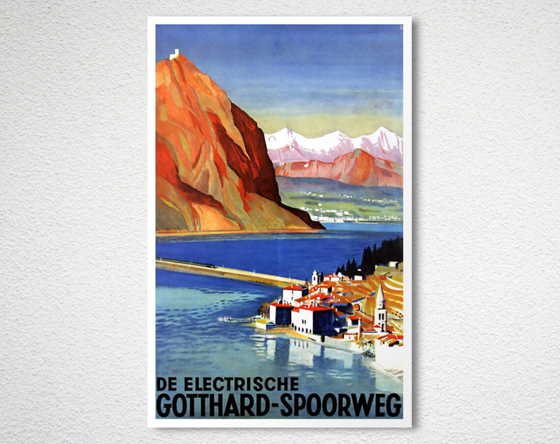 De Electrische Gotthard Spoorweg Electric Railway Travel Poster - Image 2