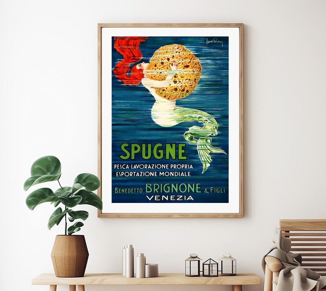 Spugne Benedetto Brignone Figli Venezia Vintage Travel Poster - Image 2