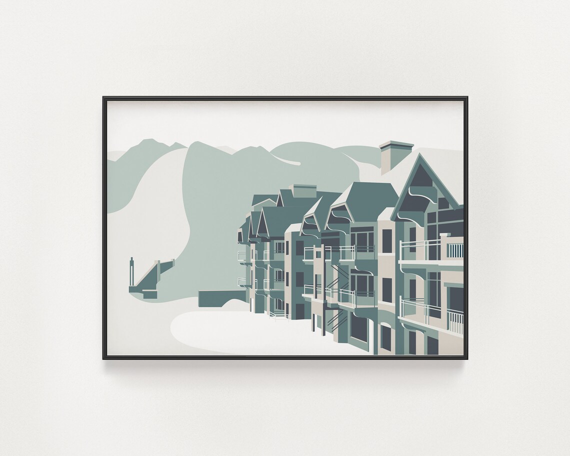 Vail Village Colorado Travel Poster, Mountain Town