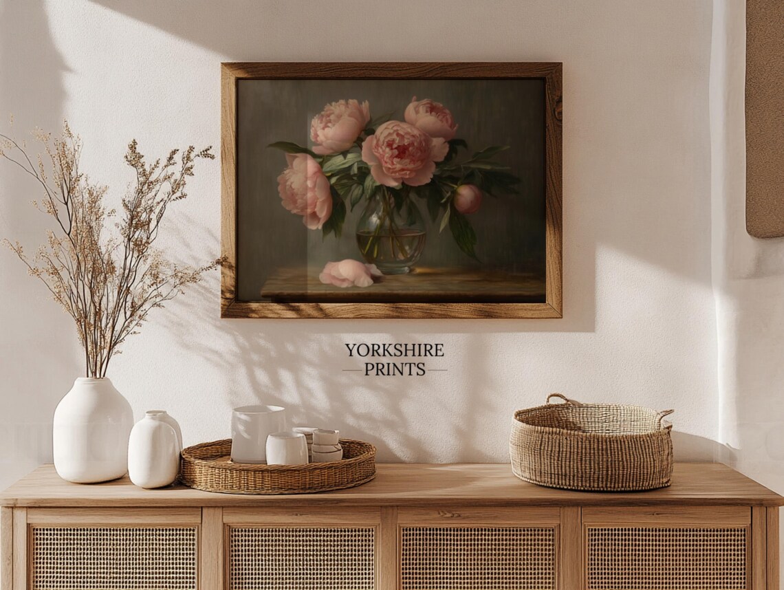 Moody Vintage Dark Floral Still Life Art Print - Image 3