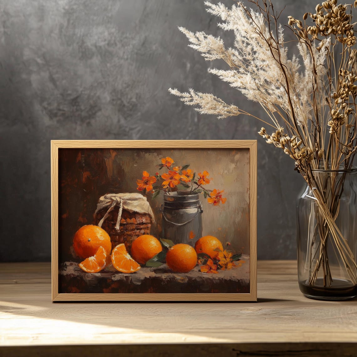 Oranges Orange Blossom Rustic Still Life Warm Kitchen Art Poster - Image 3