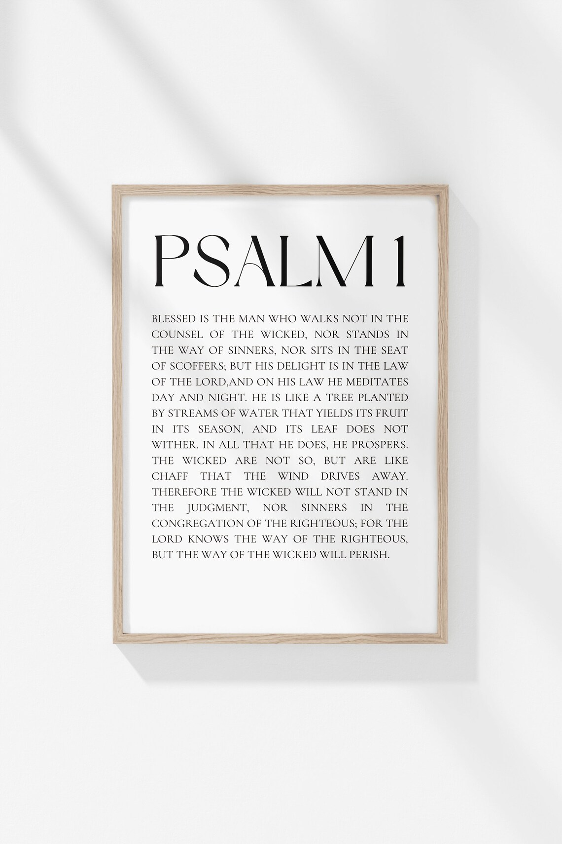 Psalm 1 Bible Verse Poster, Christian Wall Decor