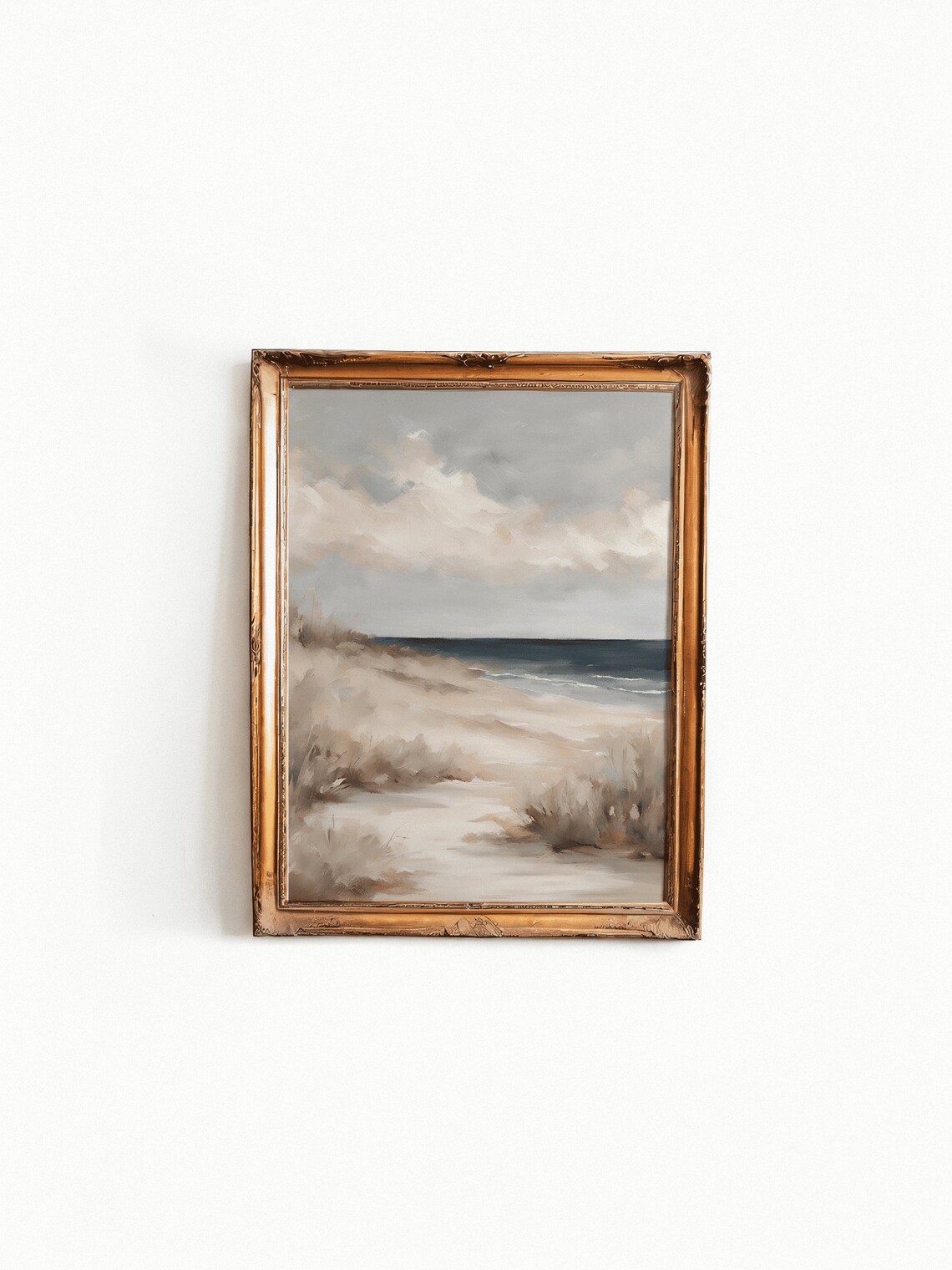 Vintage Beach Landscape Painting, Sea Travel Poster