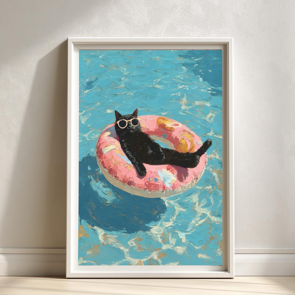 Black Cat By The Sea Art Print