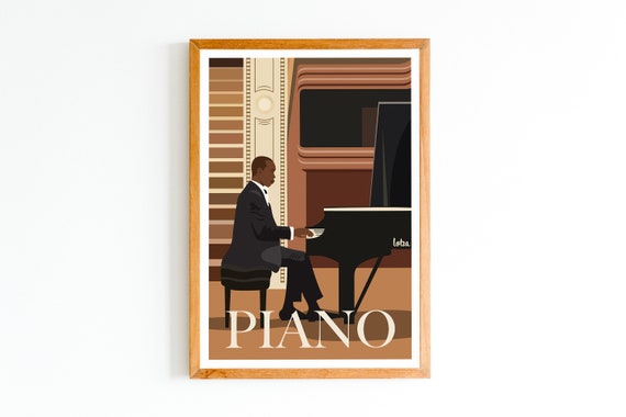 Piano Poster Music Minimalist Vintage Travel Home Decor