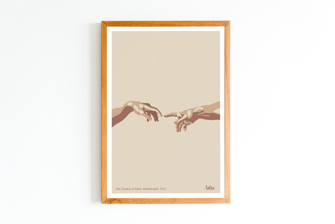 The Creation Of Adam Michelangelo Hands Minimalist Art Print
