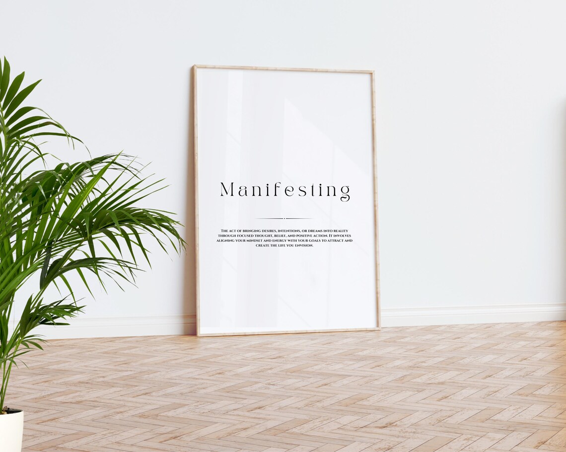 Manifesting Dictionary Definition Law of Attraction Quote Poster - Image 2
