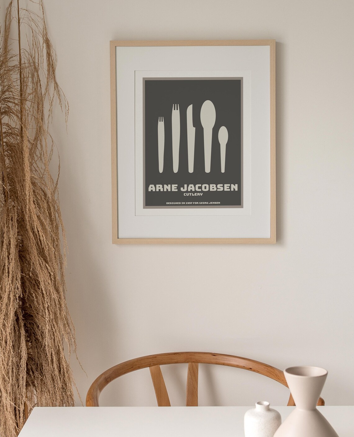 Arne Jacobsen Kitchen Wall Art, Cutlery Print - Image 2