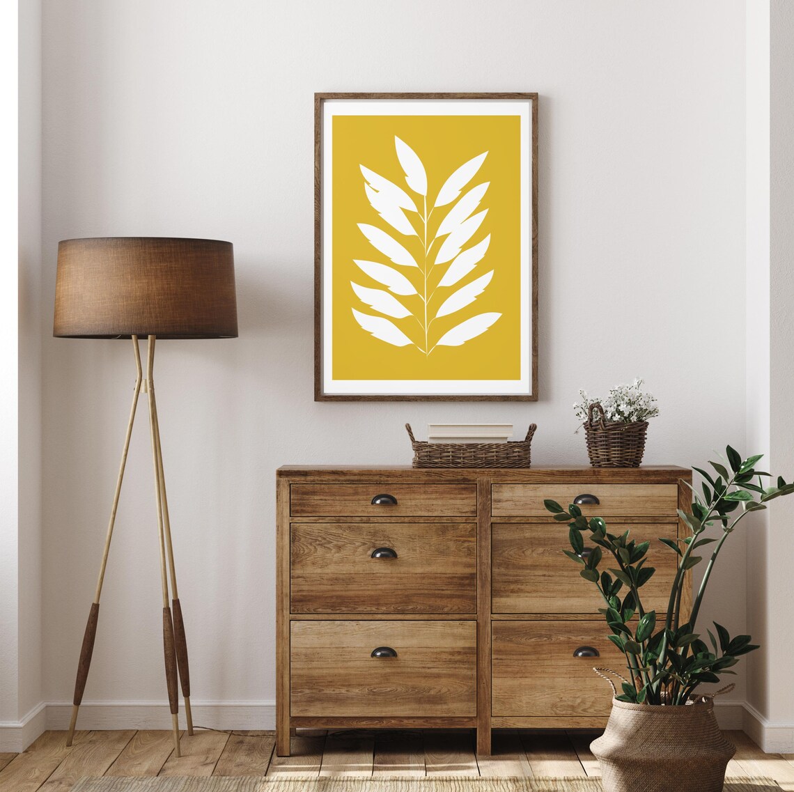 Minimalist Leaves Art Print, Scandinavian Style - Image 3