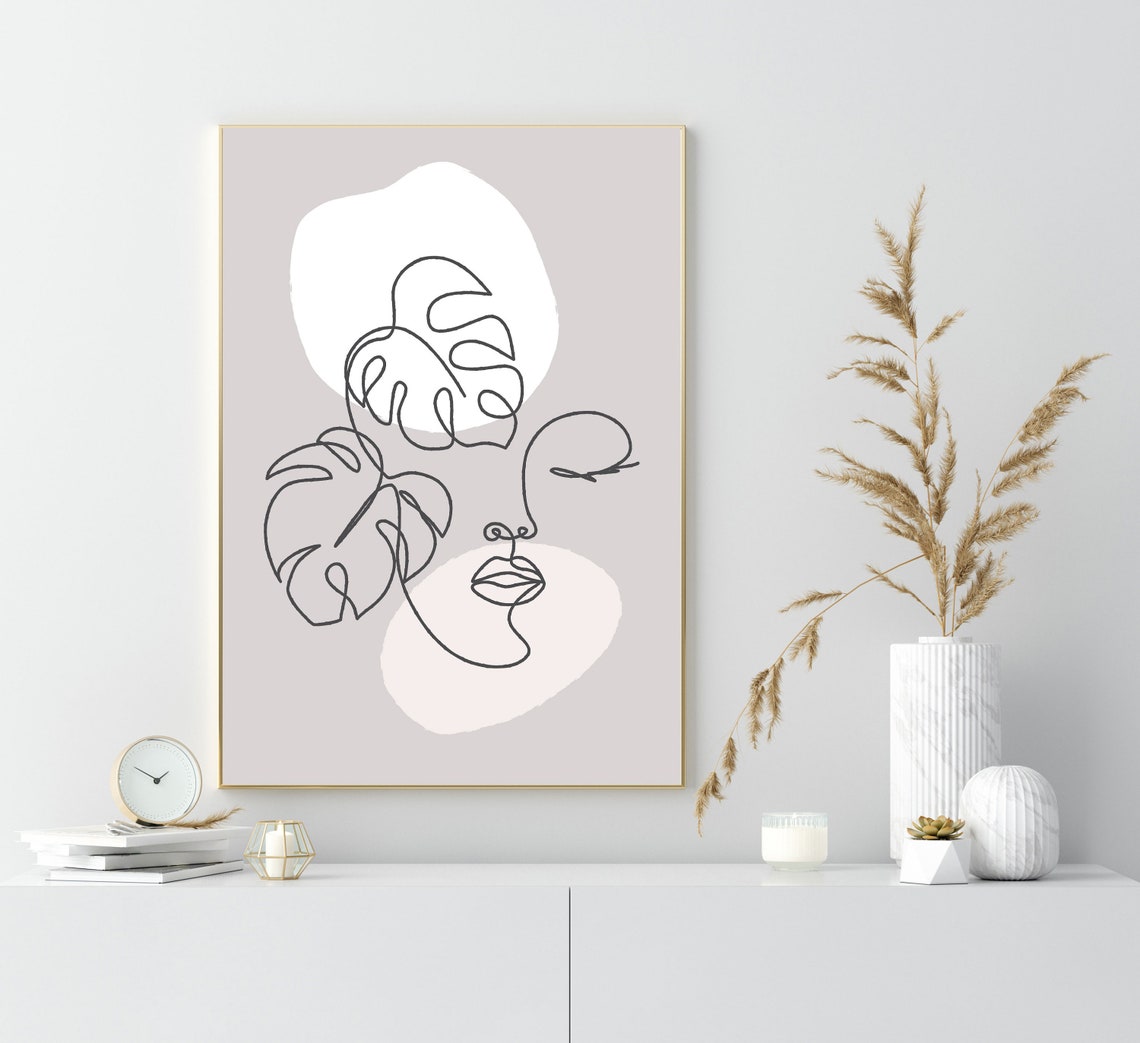 Grey Print Neutral Print Line Art Neutral Wall Art Scandinavian Minimalist Print Boho Print Wall Art Print Grey Neutral Prints - Image 4