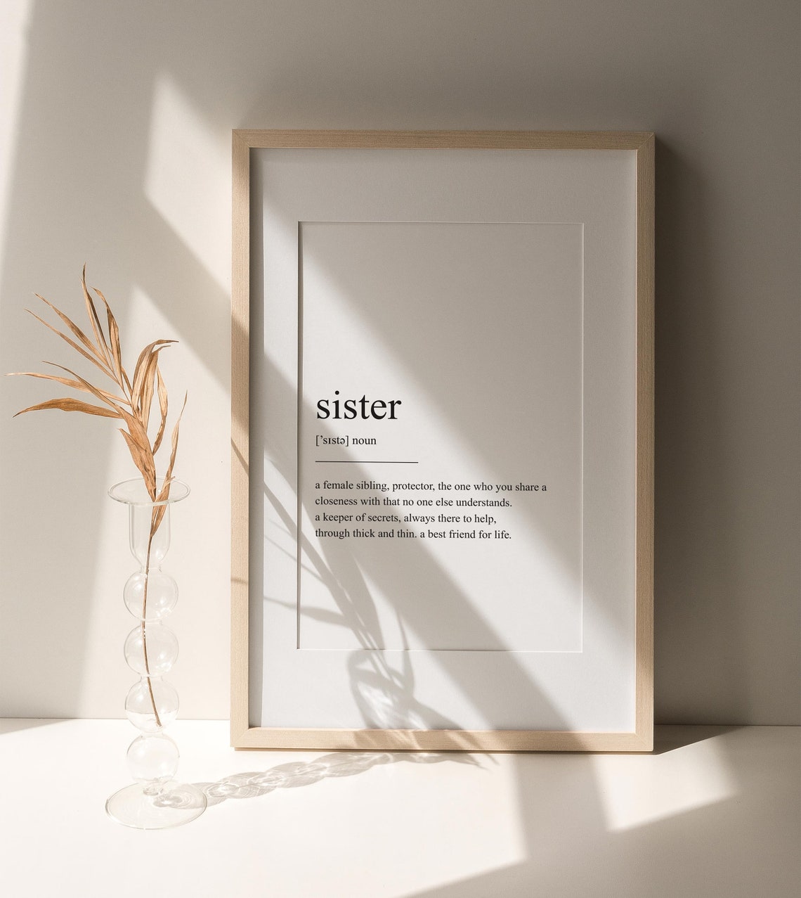 Sister Definition Minimalist Typography Art Print - Image 3