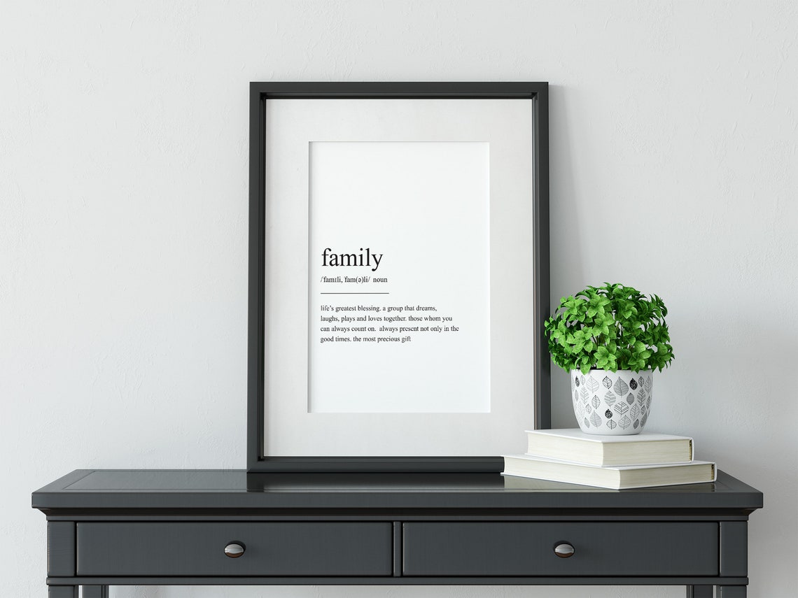 Family Definition Minimalist Typography Art Print - Image 2