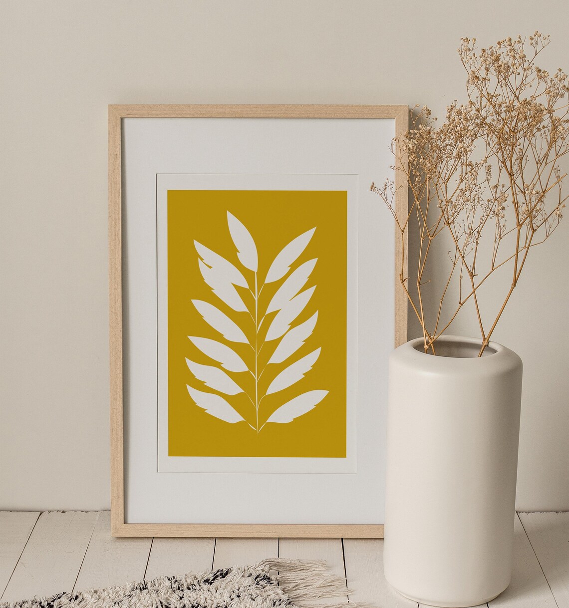 Minimalist Leaves Art Print, Scandinavian Style - Image 2