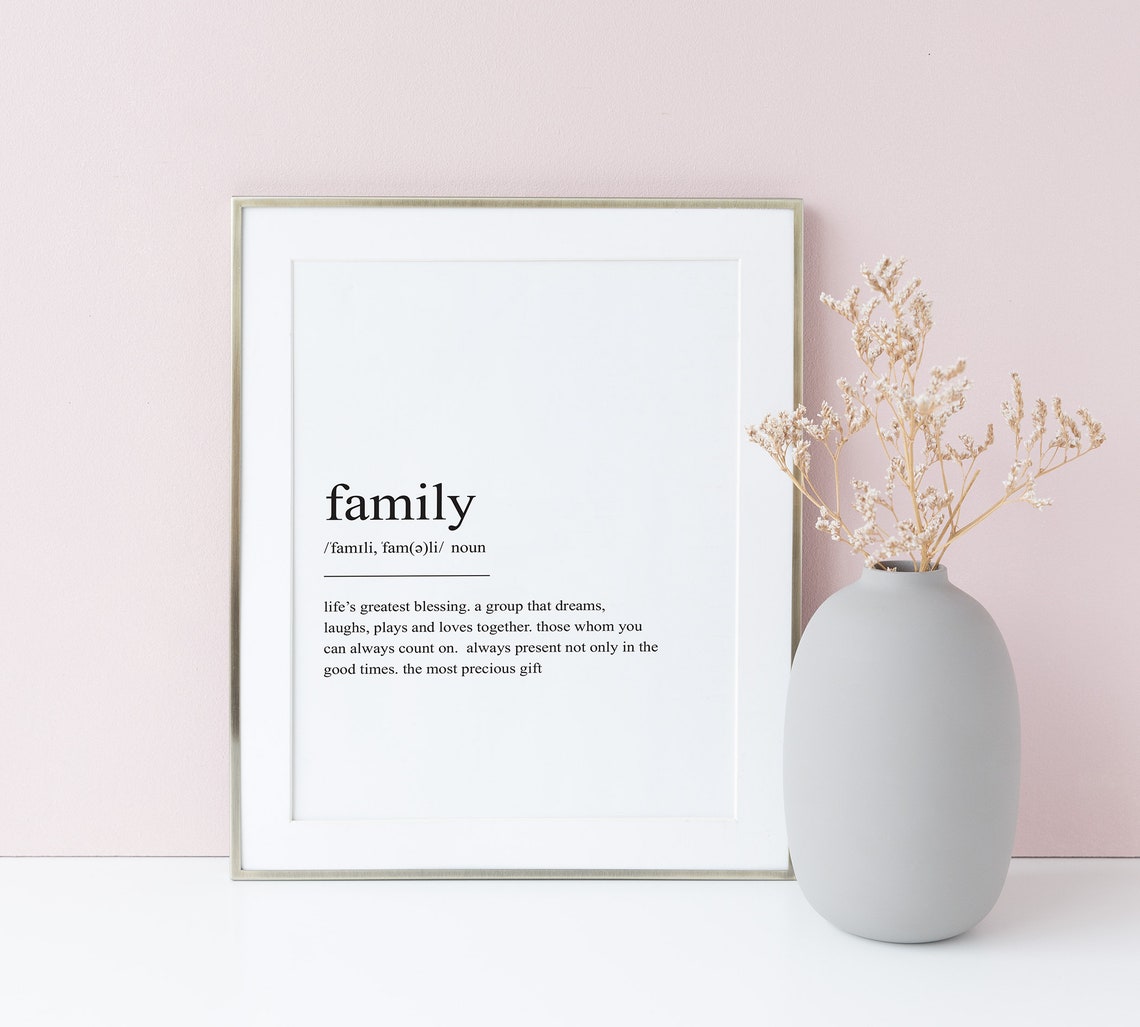 Family Definition Minimalist Typography Art Print - Image 3
